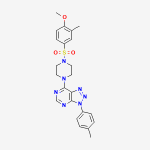 molecular formula C23H25N7O3S B6548676 1-(4-methoxy-3-methylbenzenesulfonyl)-4-[3-(4-methylphenyl)-3H-[1,2,3]triazolo[4,5-d]pyrimidin-7-yl]piperazine CAS No. 946315-30-6