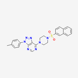 1-[3-(4-methylphenyl)-3H-[1,2,3]triazolo[4,5-d]pyrimidin-7-yl]-4-(naphthalene-2-sulfonyl)piperazine