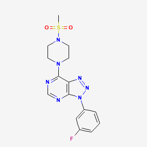 molecular formula C15H16FN7O2S B6548690 1-[3-(3-fluorophenyl)-3H-[1,2,3]triazolo[4,5-d]pyrimidin-7-yl]-4-methanesulfonylpiperazine CAS No. 946286-21-1