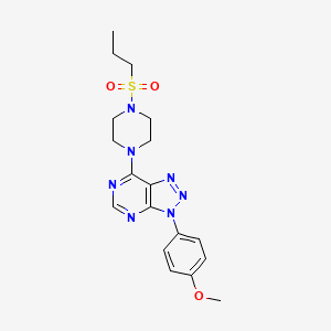 molecular formula C18H23N7O3S B6548700 1-[3-(4-methoxyphenyl)-3H-[1,2,3]triazolo[4,5-d]pyrimidin-7-yl]-4-(propane-1-sulfonyl)piperazine CAS No. 946286-44-8