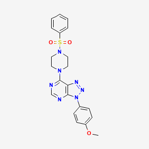 molecular formula C21H21N7O3S B6548704 1-(benzenesulfonyl)-4-[3-(4-methoxyphenyl)-3H-[1,2,3]triazolo[4,5-d]pyrimidin-7-yl]piperazine CAS No. 946207-03-0