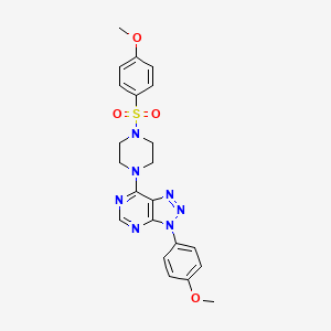 molecular formula C22H23N7O4S B6548716 1-(4-methoxybenzenesulfonyl)-4-[3-(4-methoxyphenyl)-3H-[1,2,3]triazolo[4,5-d]pyrimidin-7-yl]piperazine CAS No. 946207-06-3