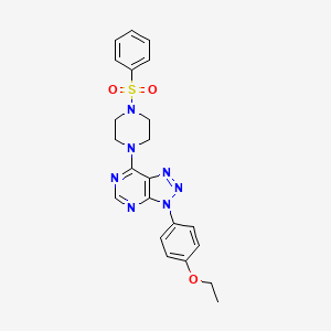 molecular formula C22H23N7O3S B6548752 1-(benzenesulfonyl)-4-[3-(4-ethoxyphenyl)-3H-[1,2,3]triazolo[4,5-d]pyrimidin-7-yl]piperazine CAS No. 946286-59-5