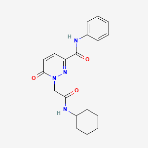 molecular formula C19H22N4O3 B6548777 1-[(cyclohexylcarbamoyl)methyl]-6-oxo-N-phenyl-1,6-dihydropyridazine-3-carboxamide CAS No. 946316-70-7