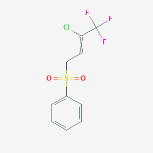 molecular formula C10H8ClF3O2S B065488 (3-Chloro-4,4,4-trifluorobut-2-ene-1-sulfonyl)benzene CAS No. 191591-43-2