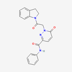 molecular formula C21H18N4O3 B6548804 1-[2-(2,3-dihydro-1H-indol-1-yl)-2-oxoethyl]-6-oxo-N-phenyl-1,6-dihydropyridazine-3-carboxamide CAS No. 946366-77-4