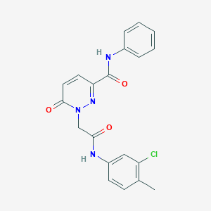 molecular formula C20H17ClN4O3 B6548824 1-{[(3-chloro-4-methylphenyl)carbamoyl]methyl}-6-oxo-N-phenyl-1,6-dihydropyridazine-3-carboxamide CAS No. 946317-05-1