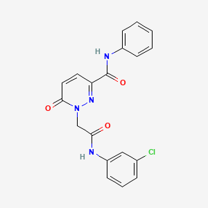molecular formula C19H15ClN4O3 B6548829 1-{[(3-chlorophenyl)carbamoyl]methyl}-6-oxo-N-phenyl-1,6-dihydropyridazine-3-carboxamide CAS No. 946207-96-1