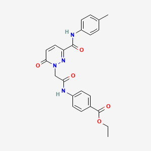 molecular formula C23H22N4O5 B6548830 ethyl 4-(2-{3-[(4-methylphenyl)carbamoyl]-6-oxo-1,6-dihydropyridazin-1-yl}acetamido)benzoate CAS No. 946208-08-8