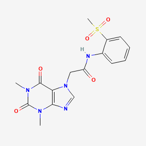 molecular formula C16H17N5O5S B6548908 2-(1,3-dimethyl-2,6-dioxo-2,3,6,7-tetrahydro-1H-purin-7-yl)-N-(2-methanesulfonylphenyl)acetamide CAS No. 1170198-39-6