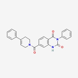 molecular formula C26H21N3O3 B6548928 3-phenyl-7-(4-phenyl-1,2,3,6-tetrahydropyridine-1-carbonyl)-1,2,3,4-tetrahydroquinazoline-2,4-dione CAS No. 1251628-11-1
