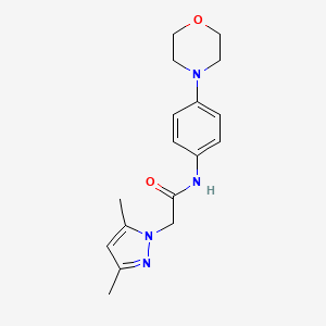 molecular formula C17H22N4O2 B6548951 2-(3,5-dimethyl-1H-pyrazol-1-yl)-N-[4-(morpholin-4-yl)phenyl]acetamide CAS No. 1226459-48-8