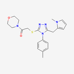 molecular formula C21H25N5O2S B6548970 2-({5-[(1-methyl-1H-pyrrol-2-yl)methyl]-4-(4-methylphenyl)-4H-1,2,4-triazol-3-yl}sulfanyl)-1-(morpholin-4-yl)ethan-1-one CAS No. 847390-99-2
