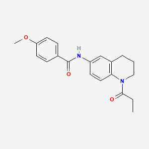 molecular formula C20H22N2O3 B6548982 4-methoxy-N-(1-propanoyl-1,2,3,4-tetrahydroquinolin-6-yl)benzamide CAS No. 1040659-19-5