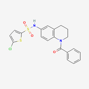molecular formula C20H17ClN2O3S2 B6548992 N-(1-benzoyl-1,2,3,4-tetrahydroquinolin-6-yl)-5-chlorothiophene-2-sulfonamide CAS No. 1040659-34-4