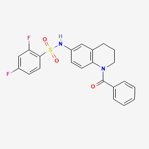 molecular formula C22H18F2N2O3S B6548996 N-(1-benzoyl-1,2,3,4-tetrahydroquinolin-6-yl)-2,4-difluorobenzene-1-sulfonamide CAS No. 1040659-39-9