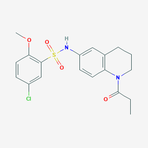 molecular formula C19H21ClN2O4S B6549004 5-chloro-2-methoxy-N-(1-propanoyl-1,2,3,4-tetrahydroquinolin-6-yl)benzene-1-sulfonamide CAS No. 1040659-54-8