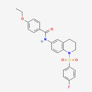 molecular formula C24H23FN2O4S B6549007 4-ethoxy-N-[1-(4-fluorobenzenesulfonyl)-1,2,3,4-tetrahydroquinolin-6-yl]benzamide CAS No. 1040659-58-2