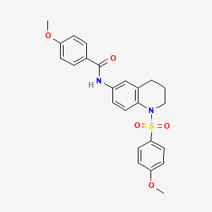 molecular formula C24H24N2O5S B6549015 4-methoxy-N-[1-(4-methoxybenzenesulfonyl)-1,2,3,4-tetrahydroquinolin-6-yl]benzamide CAS No. 1040659-63-9