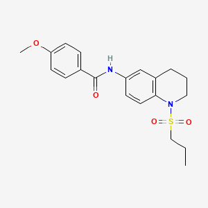 molecular formula C20H24N2O4S B6549026 4-methoxy-N-[1-(propane-1-sulfonyl)-1,2,3,4-tetrahydroquinolin-6-yl]benzamide CAS No. 1040659-78-6