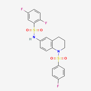 molecular formula C21H17F3N2O4S2 B6549039 2,5-difluoro-N-[1-(4-fluorobenzenesulfonyl)-1,2,3,4-tetrahydroquinolin-6-yl]benzene-1-sulfonamide CAS No. 1040660-03-4