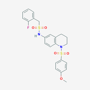 molecular formula C23H23FN2O5S2 B6549057 1-(2-fluorophenyl)-N-[1-(4-methoxybenzenesulfonyl)-1,2,3,4-tetrahydroquinolin-6-yl]methanesulfonamide CAS No. 1040660-33-0