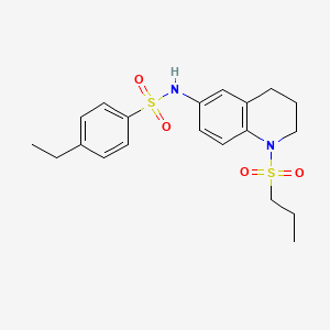 molecular formula C20H26N2O4S2 B6549070 4-ethyl-N-[1-(propane-1-sulfonyl)-1,2,3,4-tetrahydroquinolin-6-yl]benzene-1-sulfonamide CAS No. 1040660-45-4