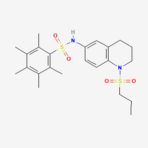 molecular formula C23H32N2O4S2 B6549073 2,3,4,5,6-pentamethyl-N-[1-(propane-1-sulfonyl)-1,2,3,4-tetrahydroquinolin-6-yl]benzene-1-sulfonamide CAS No. 1040660-57-8