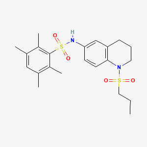 molecular formula C22H30N2O4S2 B6549076 2,3,5,6-tetramethyl-N-[1-(propane-1-sulfonyl)-1,2,3,4-tetrahydroquinolin-6-yl]benzene-1-sulfonamide CAS No. 1040660-63-6