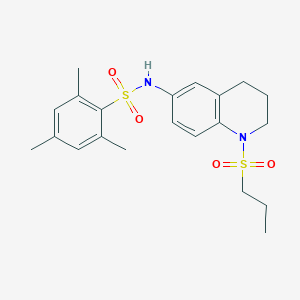 molecular formula C21H28N2O4S2 B6549079 2,4,6-trimethyl-N-[1-(propane-1-sulfonyl)-1,2,3,4-tetrahydroquinolin-6-yl]benzene-1-sulfonamide CAS No. 1040660-69-2