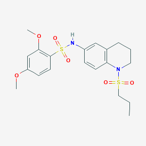 molecular formula C20H26N2O6S2 B6549095 2,4-dimethoxy-N-[1-(propane-1-sulfonyl)-1,2,3,4-tetrahydroquinolin-6-yl]benzene-1-sulfonamide CAS No. 1040660-75-0