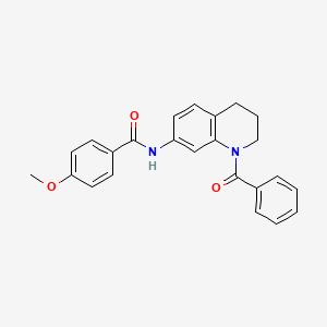 molecular formula C24H22N2O3 B6549102 N-(1-benzoyl-1,2,3,4-tetrahydroquinolin-7-yl)-4-methoxybenzamide CAS No. 1040661-02-6