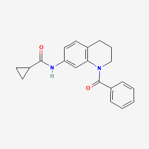 molecular formula C20H20N2O2 B6549112 N-(1-benzoyl-1,2,3,4-tetrahydroquinolin-7-yl)cyclopropanecarboxamide CAS No. 1040661-16-2