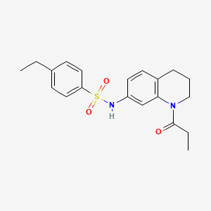 molecular formula C20H24N2O3S B6549117 4-ethyl-N-(1-propanoyl-1,2,3,4-tetrahydroquinolin-7-yl)benzene-1-sulfonamide CAS No. 1040661-51-5