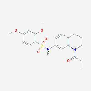 molecular formula C20H24N2O5S B6549140 2,4-dimethoxy-N-(1-propanoyl-1,2,3,4-tetrahydroquinolin-7-yl)benzene-1-sulfonamide CAS No. 1040661-86-6