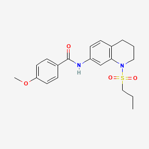 molecular formula C20H24N2O4S B6549161 4-methoxy-N-[1-(propane-1-sulfonyl)-1,2,3,4-tetrahydroquinolin-7-yl]benzamide CAS No. 1040662-06-3