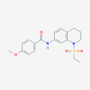 molecular formula C19H22N2O4S B6549168 N-[1-(ethanesulfonyl)-1,2,3,4-tetrahydroquinolin-7-yl]-4-methoxybenzamide CAS No. 1040662-28-9