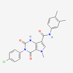 molecular formula C22H19ClN4O3 B6549205 3-(4-chlorophenyl)-N-(3,4-dimethylphenyl)-5-methyl-2,4-dioxo-1H,2H,3H,4H,5H-pyrrolo[3,2-d]pyrimidine-7-carboxamide CAS No. 921851-93-6