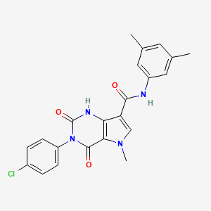 molecular formula C22H19ClN4O3 B6549211 3-(4-chlorophenyl)-N-(3,5-dimethylphenyl)-5-methyl-2,4-dioxo-1H,2H,3H,4H,5H-pyrrolo[3,2-d]pyrimidine-7-carboxamide CAS No. 921806-00-0
