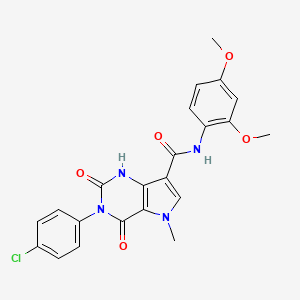 molecular formula C22H19ClN4O5 B6549216 3-(4-chlorophenyl)-N-(2,4-dimethoxyphenyl)-5-methyl-2,4-dioxo-1H,2H,3H,4H,5H-pyrrolo[3,2-d]pyrimidine-7-carboxamide CAS No. 921851-98-1