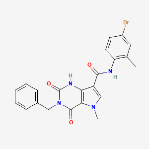 molecular formula C22H19BrN4O3 B6549219 3-benzyl-N-(4-bromo-2-methylphenyl)-5-methyl-2,4-dioxo-1H,2H,3H,4H,5H-pyrrolo[3,2-d]pyrimidine-7-carboxamide CAS No. 921581-50-2