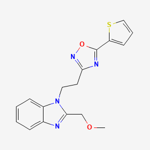 molecular formula C17H16N4O2S B6549275 2-(methoxymethyl)-1-{2-[5-(thiophen-2-yl)-1,2,4-oxadiazol-3-yl]ethyl}-1H-1,3-benzodiazole CAS No. 1040636-01-8