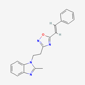 molecular formula C20H18N4O B6549276 2-methyl-1-(2-{5-[(E)-2-phenylethenyl]-1,2,4-oxadiazol-3-yl}ethyl)-1H-1,3-benzodiazole CAS No. 1105233-09-7