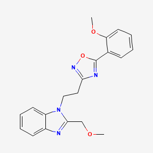 molecular formula C20H20N4O3 B6549282 2-(methoxymethyl)-1-{2-[5-(2-methoxyphenyl)-1,2,4-oxadiazol-3-yl]ethyl}-1H-1,3-benzodiazole CAS No. 1040636-25-6
