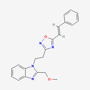 molecular formula C21H20N4O2 B6549283 2-(methoxymethyl)-1-(2-{5-[(E)-2-phenylethenyl]-1,2,4-oxadiazol-3-yl}ethyl)-1H-1,3-benzodiazole CAS No. 1105233-16-6