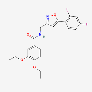 molecular formula C21H20F2N2O4 B6549287 N-{[5-(2,4-difluorophenyl)-1,2-oxazol-3-yl]methyl}-3,4-diethoxybenzamide CAS No. 1040637-08-8