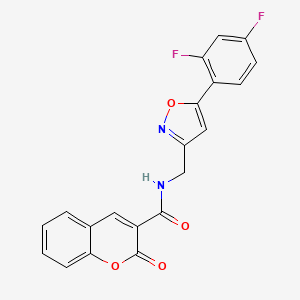 molecular formula C20H12F2N2O4 B6549295 N-{[5-(2,4-difluorophenyl)-1,2-oxazol-3-yl]methyl}-2-oxo-2H-chromene-3-carboxamide CAS No. 1040637-24-8