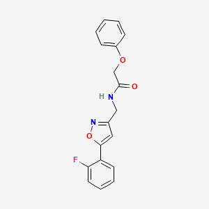 N-{[5-(2-fluorophenyl)-1,2-oxazol-3-yl]methyl}-2-phenoxyacetamide