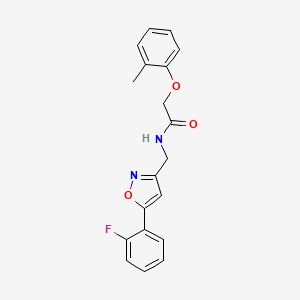 molecular formula C19H17FN2O3 B6549306 N-{[5-(2-fluorophenyl)-1,2-oxazol-3-yl]methyl}-2-(2-methylphenoxy)acetamide CAS No. 1040637-77-1