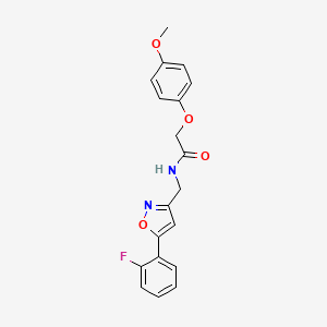 molecular formula C19H17FN2O4 B6549308 N-{[5-(2-fluorophenyl)-1,2-oxazol-3-yl]methyl}-2-(4-methoxyphenoxy)acetamide CAS No. 1040637-70-4